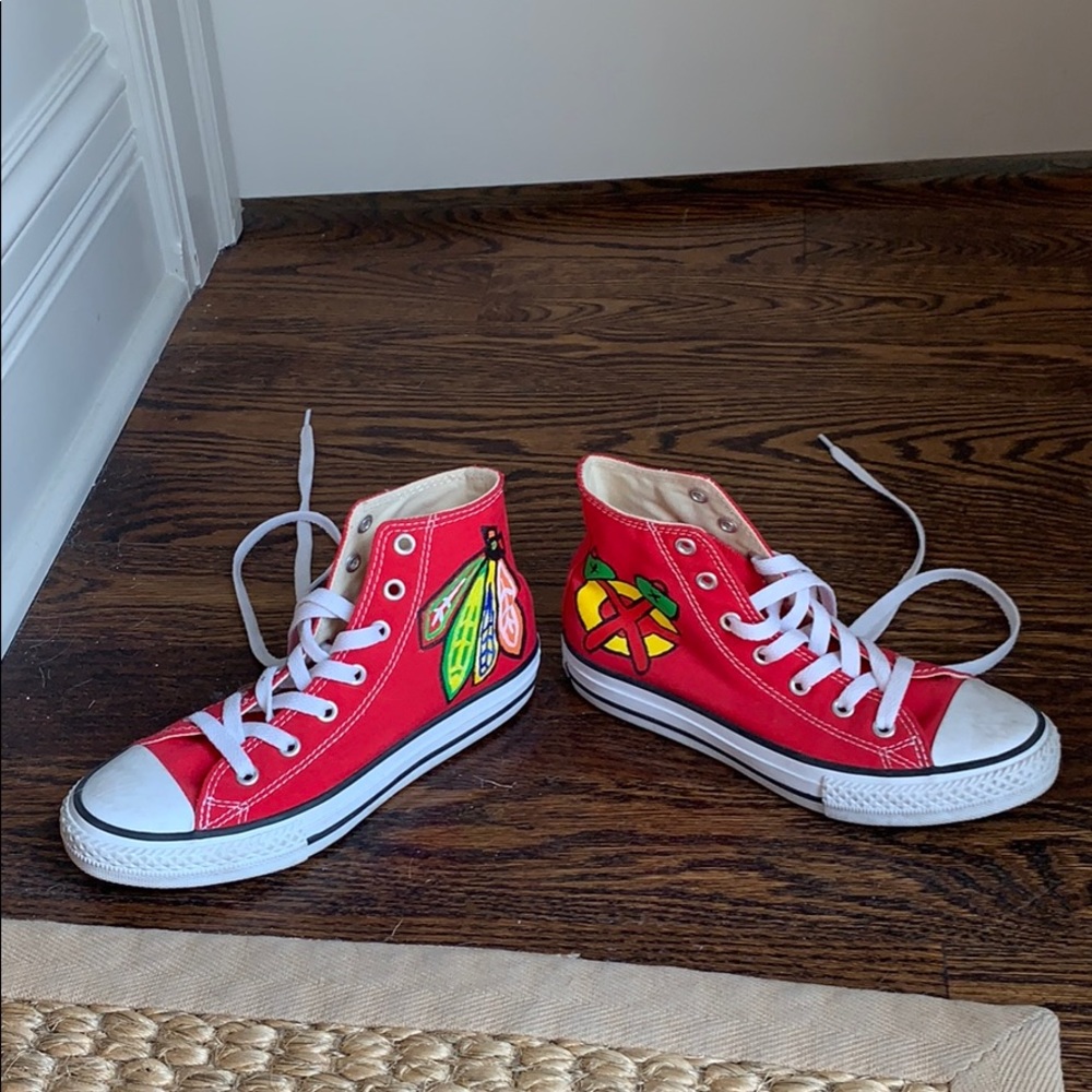 Chicago Blackhawks hand painted converse